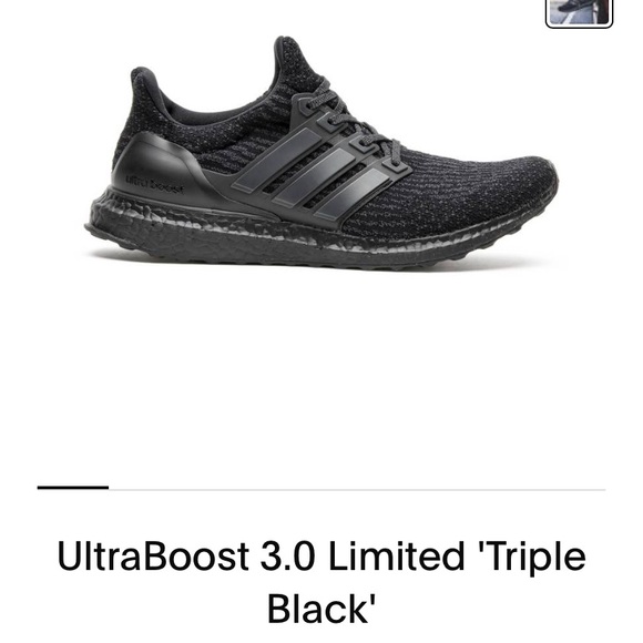 Adidas Ultraboost 3.0 Triple Black sz (m7.5) w 8.5 - Picture 1 of 7